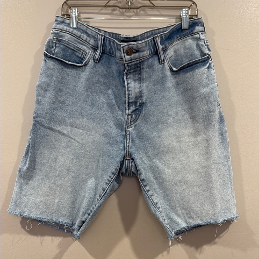 Express Blue Jean Shorts Distressed Mid-Thigh